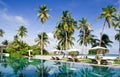 Swimming pool on a tropical resort Royalty Free Stock Photo