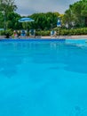 swimming pool in the tropical resort , image taken in Porto recanati, macerata, marche, Italy