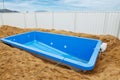 Swimming pool under construction. Royalty Free Stock Photo