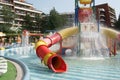 Swimming pool with water slide Royalty Free Stock Photo