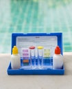 Swimming pool water testing test kit Royalty Free Stock Photo