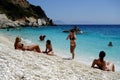 Swimming at Porto Katsiki Beach, Lefkada, Greece