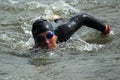 Swimming in Prague triathlon 2012