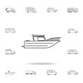 swimming private yacht icon. Detailed set of transport outline icons. Premium quality graphic design icon. One of the collection i