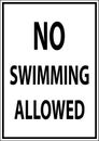 Swimming Prohibited Sign, No Swimming Allowed