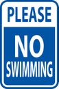 Swimming Prohibited Sign, Please No Swimming Royalty Free Stock Photo