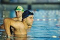 Swimming race winner Royalty Free Stock Photo