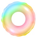 Swimming ring. Inflatable realistic donut. Summer party