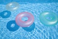 Swimming rings in pool Royalty Free Stock Photo