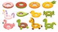 Swimming Rings Set. Colorful And Inflatable Rings Ideal For Water Activities And Pool Games. Lightweight Royalty Free Stock Photo