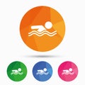 Swimming sign icon. Pool swim symbol.