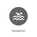 Swimming sign icon. Trendy Swimming sign logo concept on white b