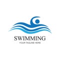 Swimming sport logo ilustration vector design template Royalty Free Stock Photo