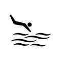 Swimming sport logo ilustration vector design template Royalty Free Stock Photo