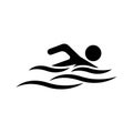 Swimming sport logo ilustration vector design template Royalty Free Stock Photo