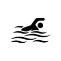 Swimming sport logo ilustration vector design template Royalty Free Stock Photo