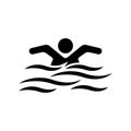 Swimming sport logo ilustration vector design template Royalty Free Stock Photo