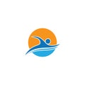 Swimming sport logo Royalty Free Stock Photo