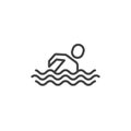 Swimming sports line icon