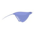 Swimming stingray icon, cartoon style