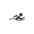 Swimming swimmer vector icon Royalty Free Stock Photo