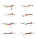Swimming technique: on the back, breaststroke, crawl, butterfly Royalty Free Stock Photo