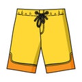 Swimming trunks icon in cartoon style isolated on white background. Surfing symbol stock vector illustration. Royalty Free Stock Photo