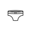 Swimming trunks linear vector icon. man swim wear line thin sign. pants man outline symbol. swimming trunks simple logo black