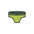 Swimming trunks linear vector icon. man swim wear line thin sign. pants man outline symbol. swimming trunks simple logo color