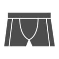Swimming trunks solid icon, Summer concept, Man beach shorts sign on white background, pants icon in glyph style for Royalty Free Stock Photo