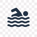 Swimming vector icon isolated on transparent background, Swimming transparency concept can be used web and mobile