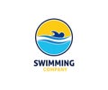 swimming water sport vector logo design inspiration Royalty Free Stock Photo