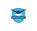 swimming water sport vector logo design inspiration Royalty Free Stock Photo