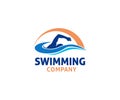 swimming water sport vector logo design inspiration Royalty Free Stock Photo