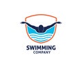 swimming water sport vector logo design inspiration Royalty Free Stock Photo