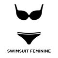 Swimsuit feminine icon vector isolated on white background, logo