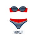 Vector Swimsuit icon in flat style isolated on white background Royalty Free Stock Photo