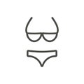 Swimsuit icon vector. Line beach bikini symbol isolated. Trendy flat outline ui sign design. Thin l