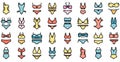 Swimsuit icons set vector flat Royalty Free Stock Photo