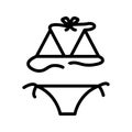 Swimsuit line icon. Summer swimwear - Panties, bikini, female underwear, sport bra, swimsuit. Outline sign for mobile concept and