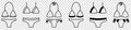 Swimsuit line icons set
