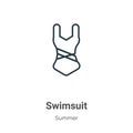 Swimsuit outline vector icon. Thin line black swimsuit icon, flat vector simple element illustration from editable summer concept Royalty Free Stock Photo