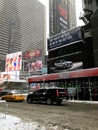 Swimsuits advertising in winter at Times Square, Manhattan, NYC Royalty Free Stock Photo