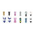 Swimwear templates. Set vector illustrations. Seamless patterns. Royalty Free Stock Photo