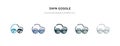 Swin goggle icon in different style vector illustration. two colored and black swin goggle vector icons designed in filled,