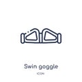 Swin goggle icon from nautical outline collection. Thin line swin goggle icon isolated on white background