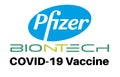 Pfizer BioNTech Vaccine Approved for use on a white background