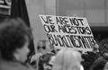 a `We are not our ancestors` sign at a Black Lives Matter anti-racism protest march on June 6 2020 in Swindon UK. Royalty Free Stock Photo