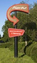 Pizza Hut sign for the American fast food restaurant chain Royalty Free Stock Photo