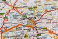 Swindon, UK on a road ma Royalty Free Stock Photo